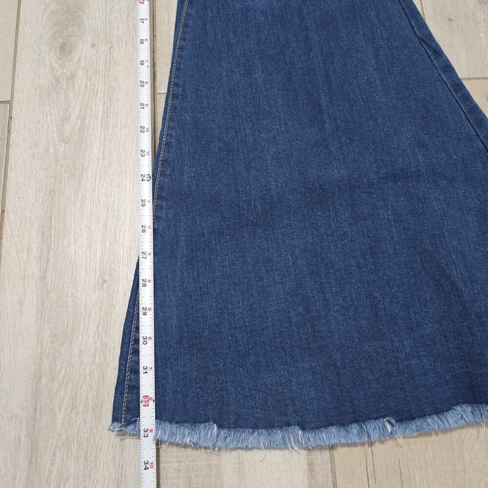 Vibrant Jeans Women 13 W30 Blue Bootcut High Rise Distressed Bell Bottom Y2K - Picture 7 of 10